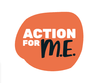 ACTION for M.E. logo in orange, white and black